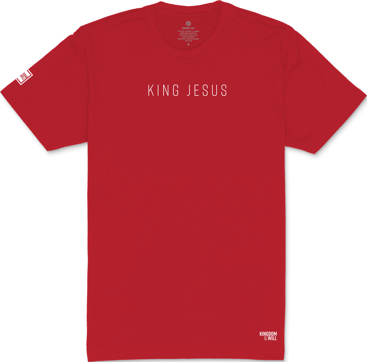 King Jesus T-Shirt (Red & White) – Kingdom & Will