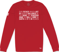 Lord's Prayer Long Sleeve T-Shirt (Red & White)
