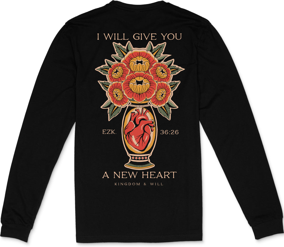 New Heart Long Sleeve T-Shirt (Black)