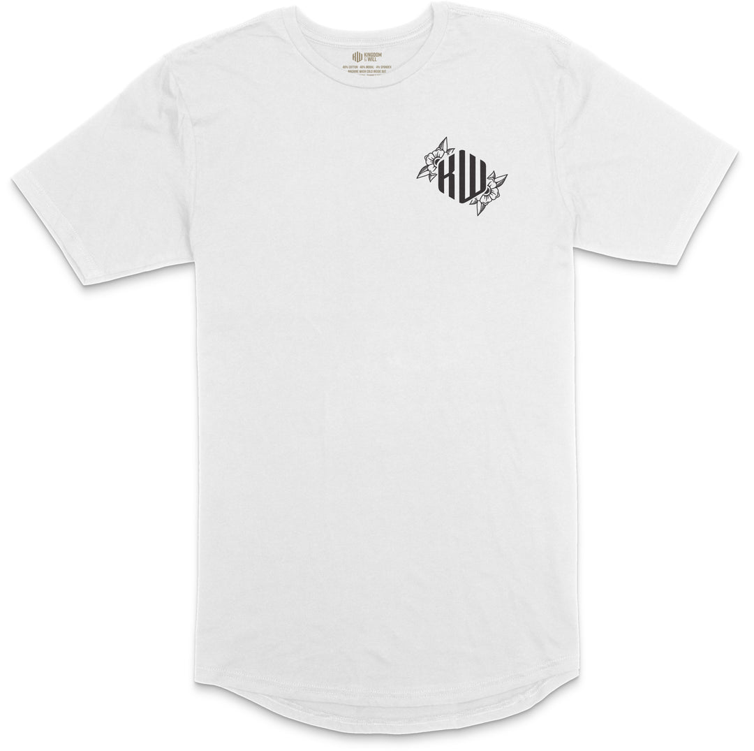 Philippians 4:13 Long Body T-Shirt (White & Black)