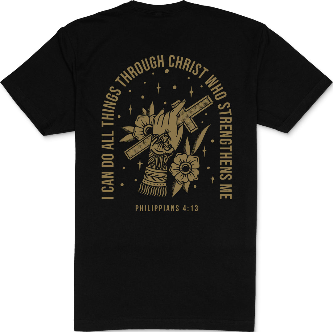 Philippians 4:13 T-Shirt (Black & Gold)