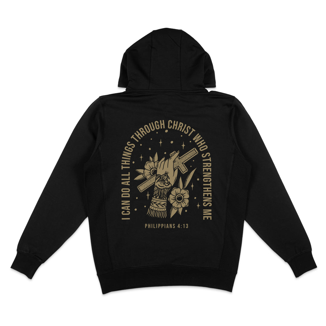Philippians 4:13 Hoodie (Black & Gold)