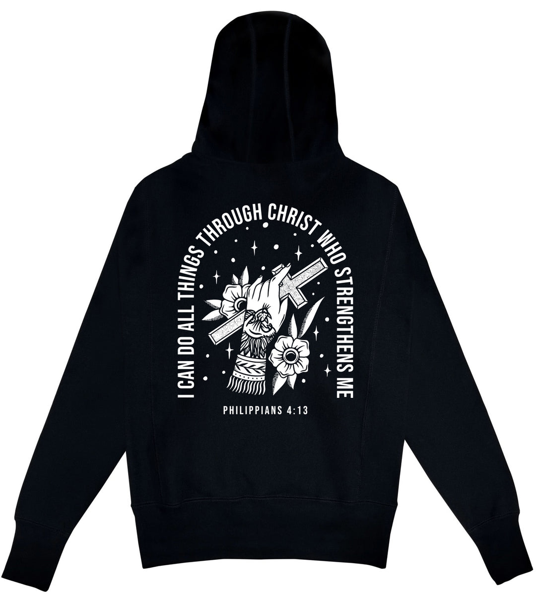 Philippians 4:13 Elevated Hoodie (Black & White)