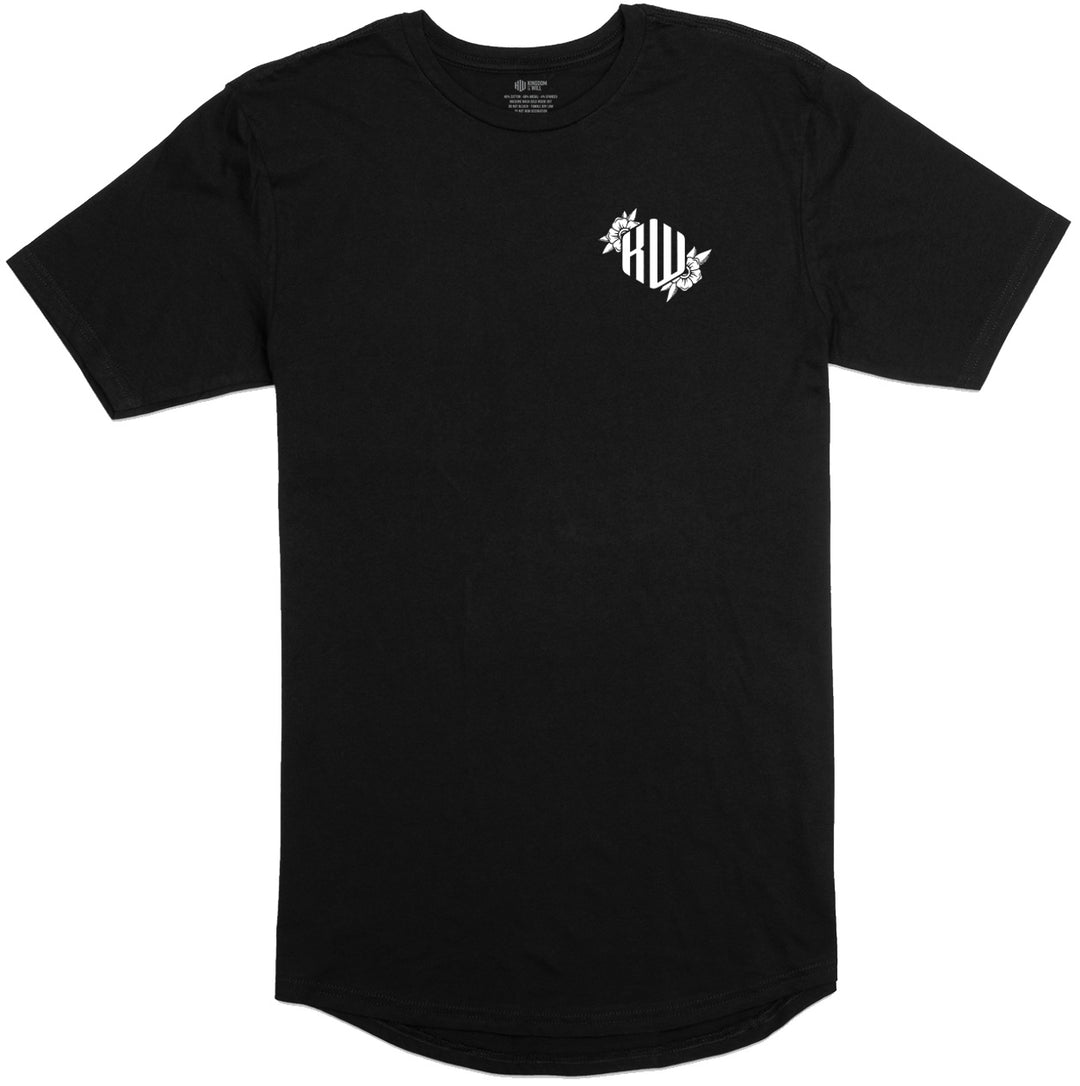 Philippians 4:13 Long Body T-Shirt (Black & White)