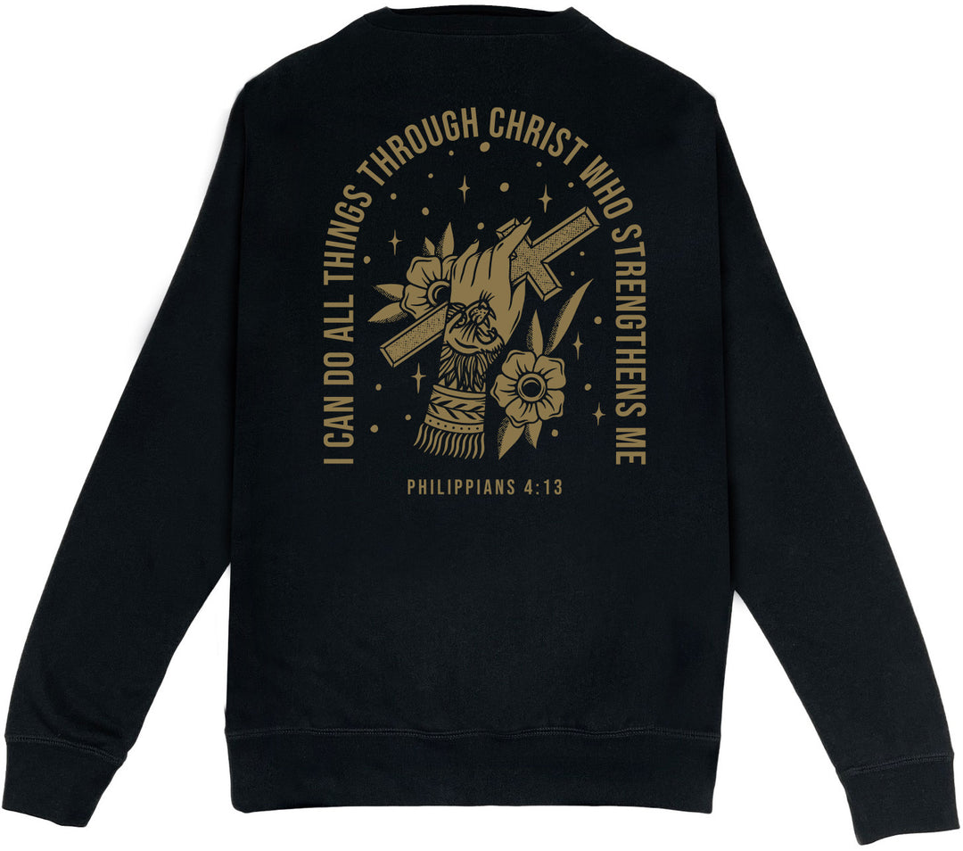 Philippians 4:13 Pocket Sweatshirt (Black & Gold) B-Stock