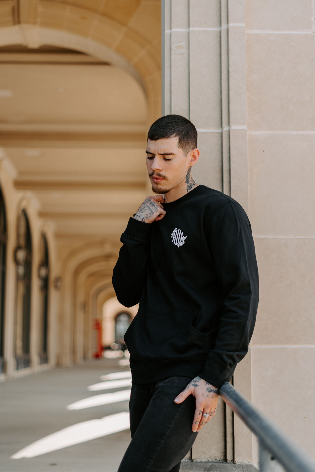 Philippians 4:13 Pocket Sweatshirt (Black & White)