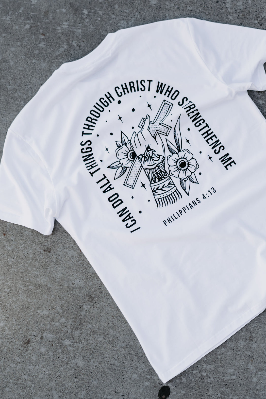 Philippians 4:13 T-Shirt (White & Black)