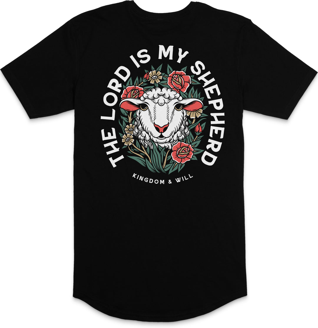 Psalm 23 Long Body T-Shirt (Black)