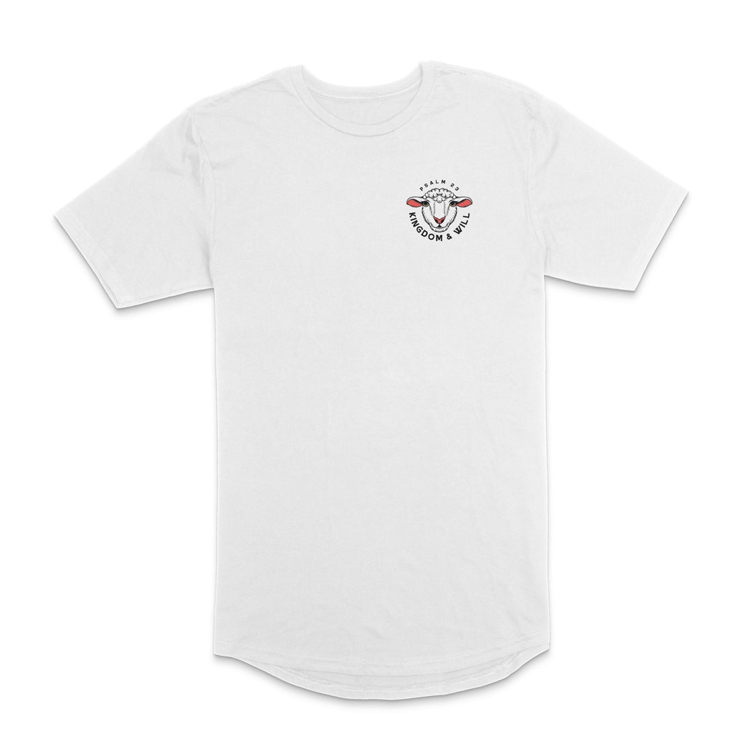 Psalm 23 Long Body T-Shirt (White)