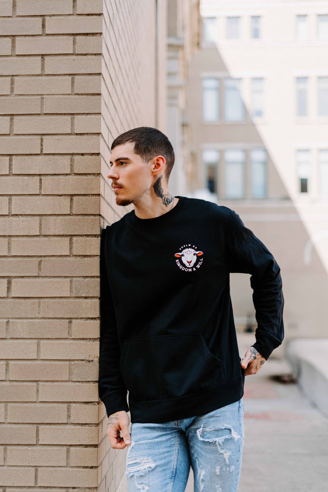 Psalm 23 Pocket Sweatshirt (Black)