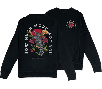 Ravens & Lilies Pocket Sweatshirt (Black) - Kingdom & Will