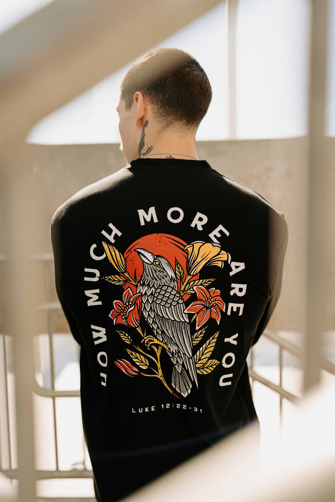Ravens & Lilies Long Sleeve T-Shirt (Black)