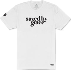 Saved by Grace T-Shirt (White & Black)