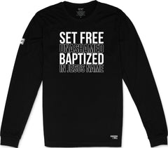 Set Free Unashamed Long Sleeve T-Shirt (Black & White)