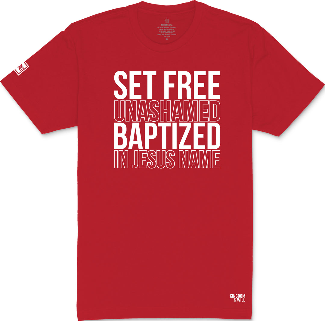 Set Free Unashamed T-Shirt (Red & White)