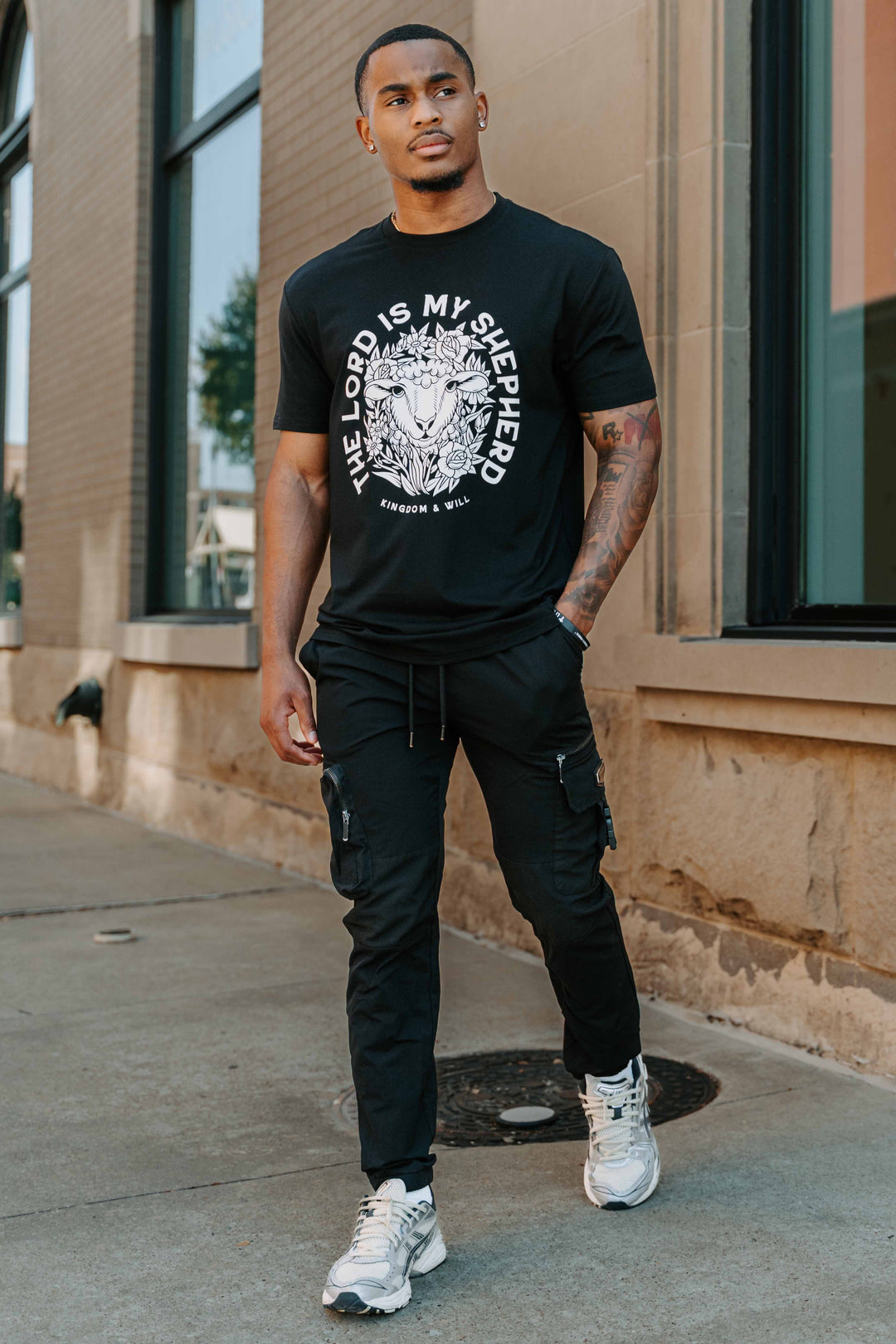 The Lord is My Shepherd T-Shirt (Black & White)