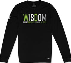 Wisdom Long Sleeve T-Shirt (Black & Green)