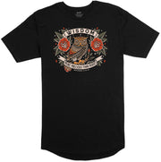 Wisdom Owl Long Body T-Shirt (Black)