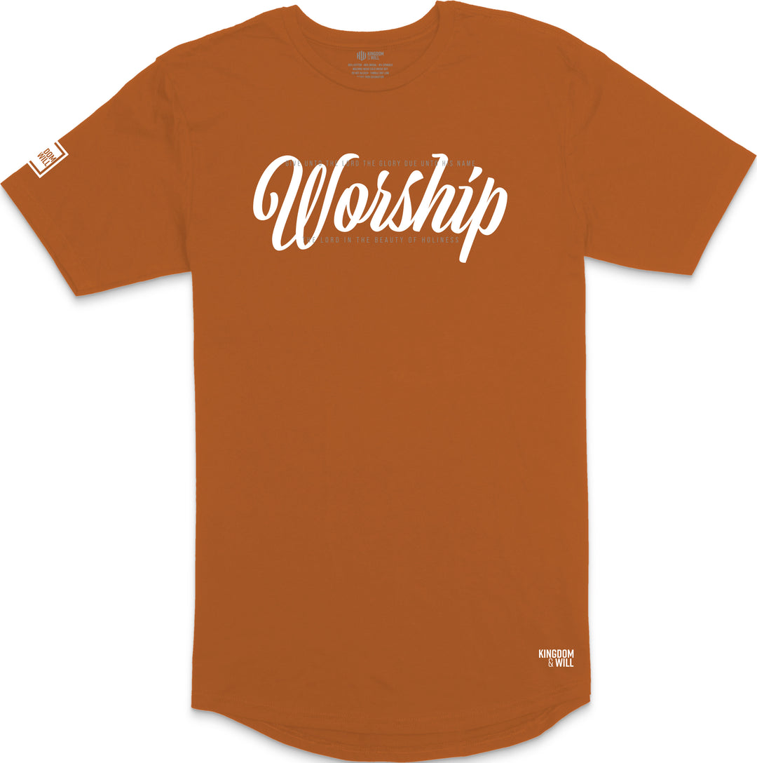 Worship Long Body T-Shirt (Harvest & White)