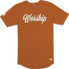 Worship Long Body T-Shirt (Harvest & White)