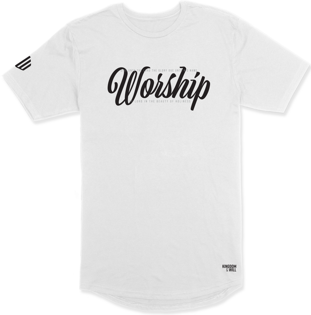 WORSHIP LONG BODY T-SHIRT (WHITE & BLACK) B-Stock