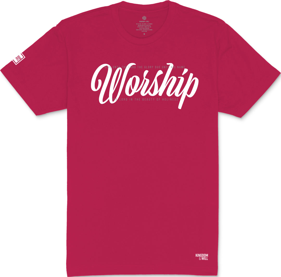 Worship T-Shirt (Magenta & White)