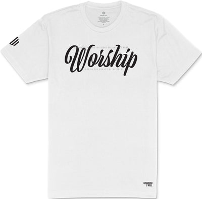 Worship T-Shirt (White & Black) - Kingdom & Will