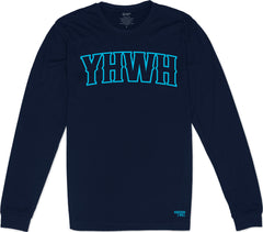 YHWH Long Sleeve T-Shirt (Navy & Tropical Blue)