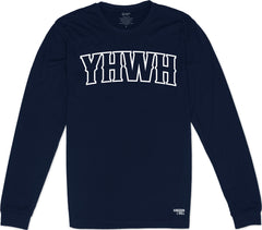 YHWH Long Sleeve T-Shirt (Navy & White)