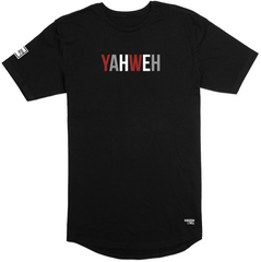Yahweh Long Body T-Shirt (Black & Red)