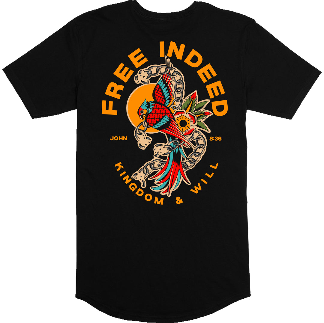 Free Indeed Long Body T-Shirt (Black)