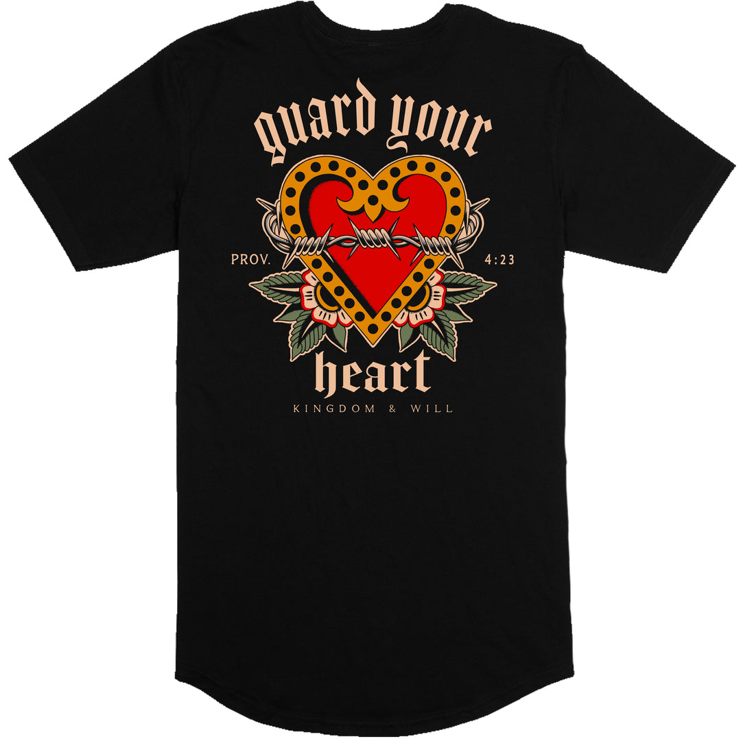 Guard Your Heart Long Body T-Shirt (Black)