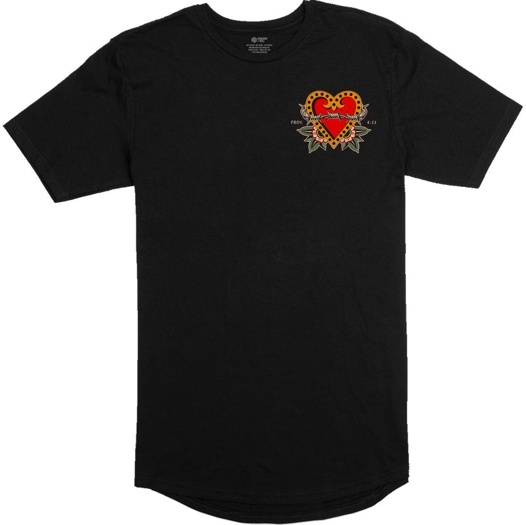 Guard Your Heart Long Body T-Shirt (Black)