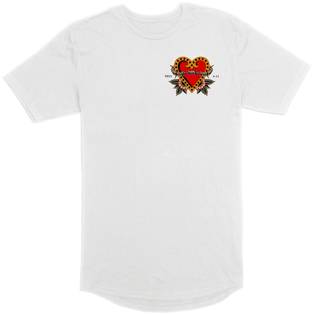 Guard Your Heart Long Body T-Shirt (White)