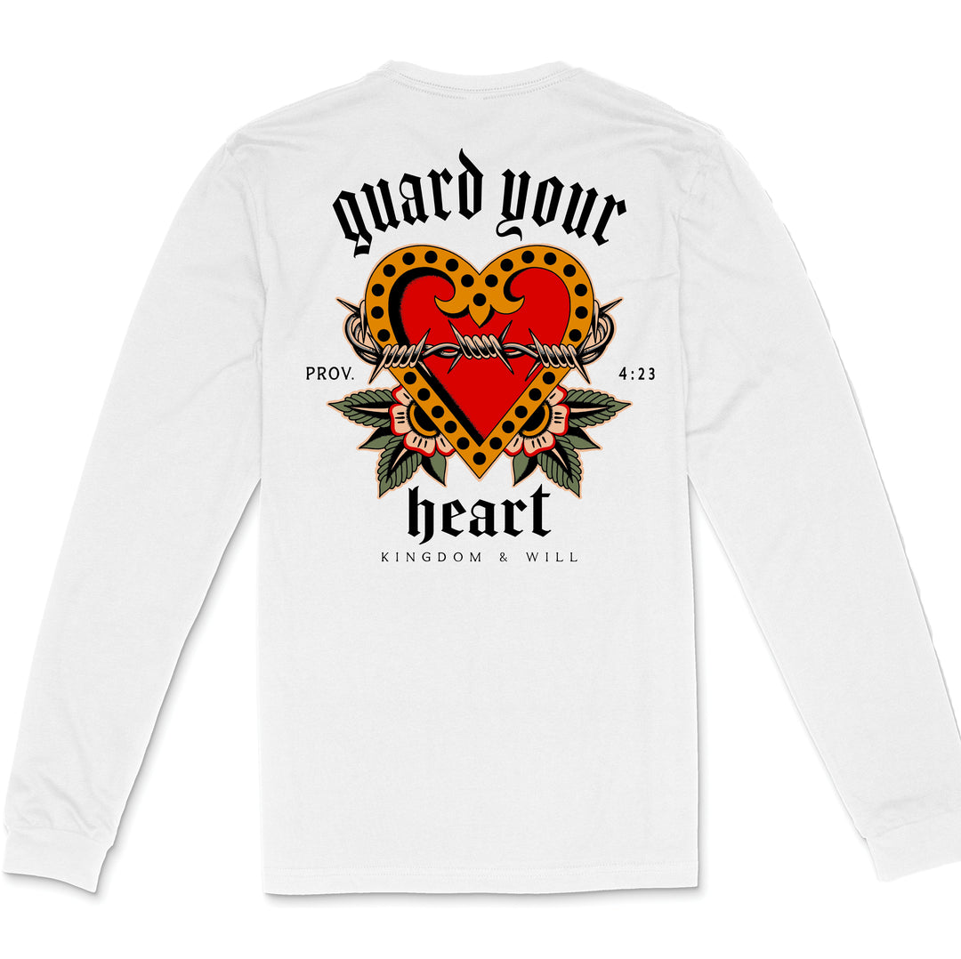 Guard Your Heart Long Sleeve T-Shirt (White)