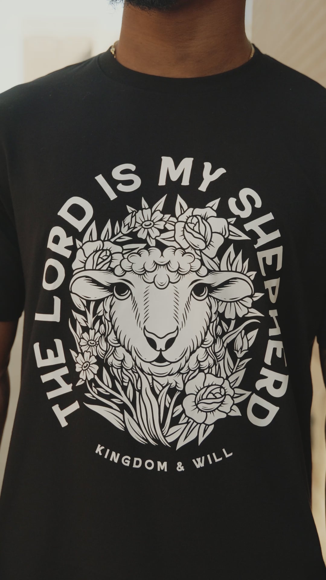 The Lord is My Shepherd T-Shirt (Black & White)