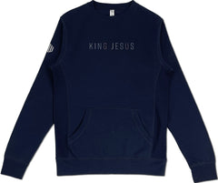 King Jesus 3D Pocket Sweatshirt (Navy & Multi-Grain) - Kingdom & Will