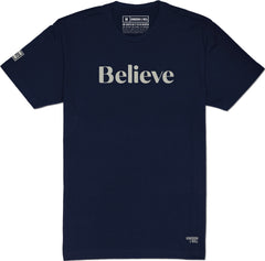 Believe T-Shirt (Navy & Greige) - Kingdom & Will