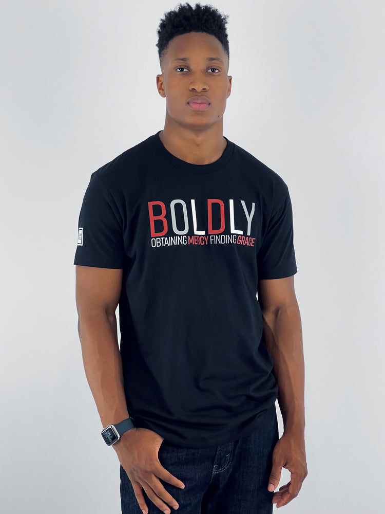 Boldly T-Shirt (Black & Red) - Kingdom & Will