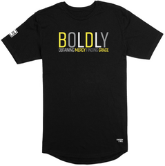 Boldly Long Body T-Shirt (Black & Yellow) - Kingdom & Will