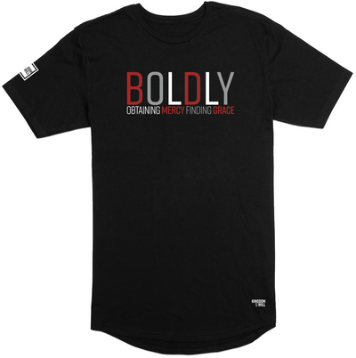 Boldly Long Body T-Shirt (Black & Red) - Kingdom & Will