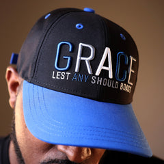 GRACE BASEBALL CAP (BLACK & BLUE) - Kingdom & Will