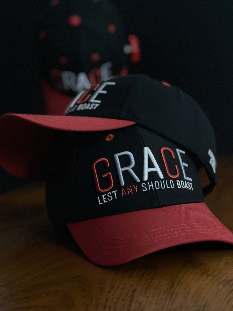 GRACE BASEBALL CAP (BLACK & RED) - Kingdom & Will