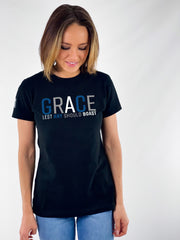 Grace Ladies' T-Shirt (Black & Blue) - Kingdom & Will