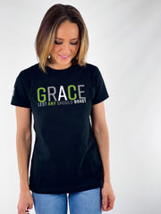 Grace Ladies' T-Shirt (Black & Green) - Kingdom & Will