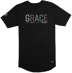 Grace Long Body T-Shirt (Black & Multi-Grain) - Kingdom & Will