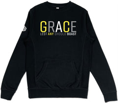 Grace Pocket Sweatshirt (Black & Yellow) - Kingdom & Will