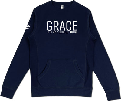 Grace Pocket Sweatshirt (Navy & White) - Kingdom & Will