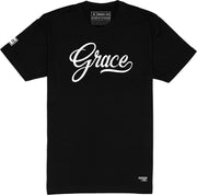 Grace Script T-Shirt (Black & White) - Kingdom & Will