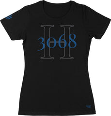 H3068 Ladies' T-Shirt (Black & Blue) - Kingdom & Will
